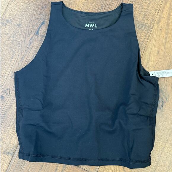 Madewell MWL Form Sleeveless Racerback Crop Top Black Women Sz S NWT - Picture 3 of 10